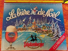 Plaque carton Bière de Noel SCHUTZENBERGER brasserie Patrie Schiltighe Alsace