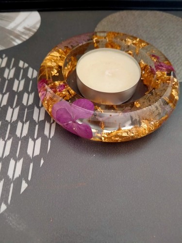 Porte bougie résine - porte, epoxy