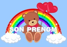 STICKER ARC EN CIEL OURSON