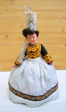 Poupée folklorique Bretonne  / robe feutrine - jupon lin
