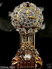 SIGNED SWAROVSKI PAVE' CRYSTAL GRANDFATHER CLOCK PIN~BROOCH RETIRED NWT
