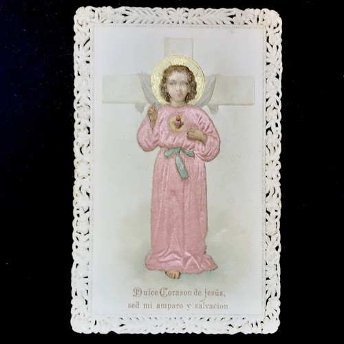 Ancienne image pieuse dentelle - image,