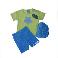 Ensemble short été bébé fille 3 pièces, haut citron bébé bleu short chapeau 6/12 - 23 mois