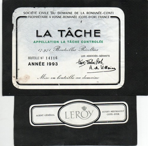 Etiquette tache 1993 - tache,