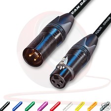 Doré XLR à XLR Câbles. Van Damme Neutrik Symetrique Câble. Micro Câbles Patch