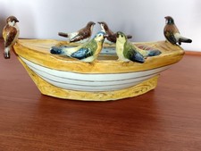   delphin massier jolie jardinière aux oiseaux en céramique de vallauris