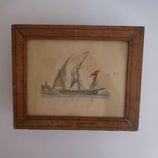 Dessin gravure eau forte aquarelle BEAUGEAN Chebec espagnol XVIIIe France N3831 