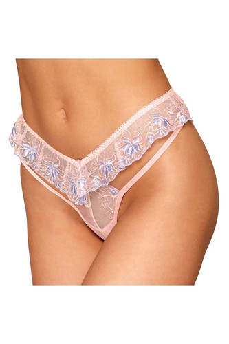 String avec broderie florale
