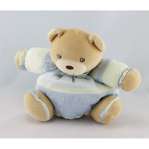 Doudou ours bleu vert ans - bleu,