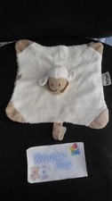 Doudou plat mouton blanc beige