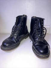 Paire de Doc Martens montante en cuir noir Taille 38 UK 5 Rock, métal bon état !
