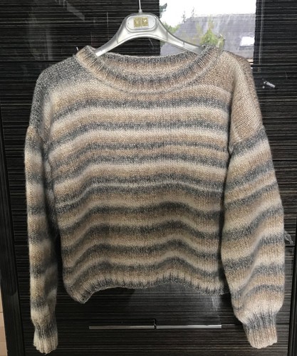 Pull tricoté main gris - pull,