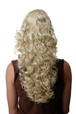 Voluminöses Postiche Tresse Queue Bouclée Très Long 60cm Blond Clair N310-88E