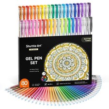 Stylo Paillette 80 Pièces de Stylo Gel Pailleté 40 Stylos Gel plus 40 Recharg...