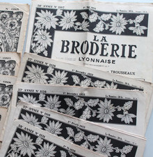 Magazine ancien La broderie Lyonnaise PATRONS broderies monogrammes pour linge