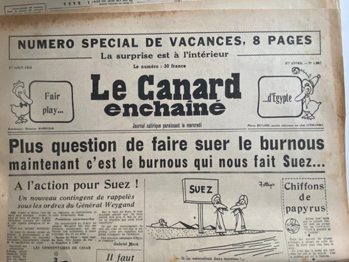 Canard enchaine 1er aout - canard,