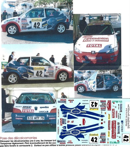 Decals rallye miniature - 1/43,