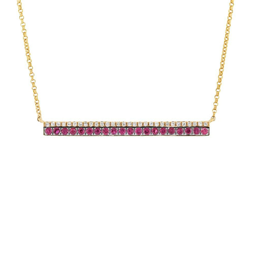 14k jaune diamant rubis - 14k,