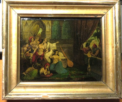 Fixé sous verre - xixème, scene