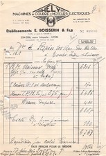 19-0472   1950 MACHINES A COUDRE MOTEURS ELECTRIQUES ETS E BOISSERIN ET FILS