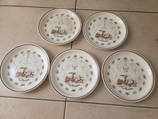 LOT DE 5 ASSIETTES RACLETTE - GIEN - STYLE MARIE-PIERRE BOITARD