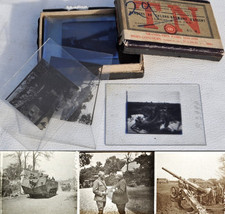 17 Photos originales sur verre 1914-18 - Chars Soldas Canon Prisonnier Ruine WW1