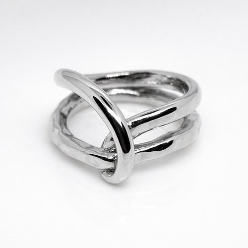 Bague noeud infini acier - le,