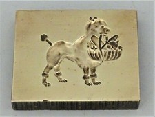 -MATRICE TAMPON BRONZE ANCIEN  CHIEN CANICHE Panier CHAT Collection PAPERWEIGHT