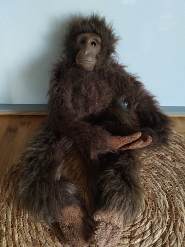 Peluche doudou singe marron