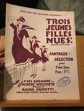 R. Moretti Trois jeunes filles nues fantaisie sélection partition piano Salabert