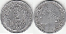 France Monnaie 2 Francs Morlon 1945 C