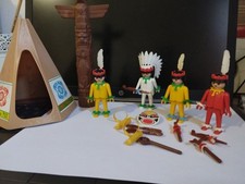 PLAYMOBIL 4  Indiens Vintage , Totem Et Tipi