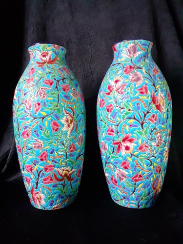 Paire vases émaux - vases,