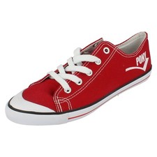 Baskets En Toile Casual Rouges