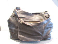 UN JOUR AILLEURS, SAC CUIR GRAINE MARRON