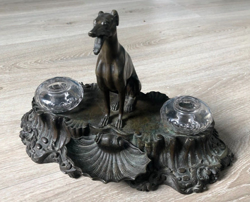 Grand encrier xixéme - xixéme, bronze