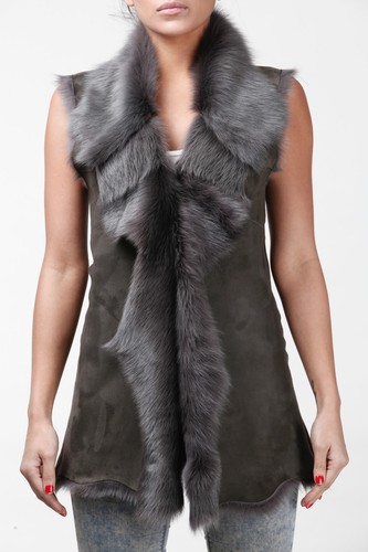 Gilet laine mouton grise - laine,