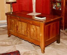 Grand Coffre maie Bureau Louis Philippe merisier massif.