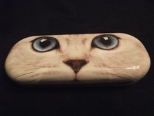 BOITIER A LUNETTES - Motif Chat PERSAN BLANC
