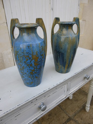 Paire grands vases gres - paire,