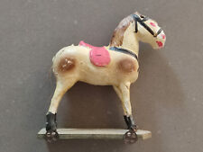 Ancien Jouet - Trotteur - Petit Cheval à Roulettes - Carton Bouilli Circa 1900
