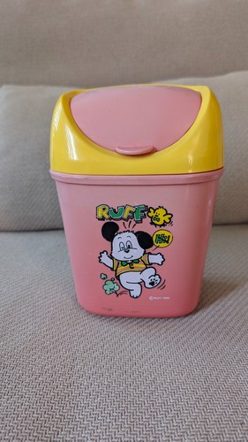 Poubelle table rose jaune ruff - poubelle,