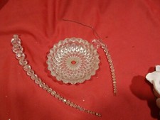 lot coupelle bobéche 11cm  lustre ancien  une pampille cristal 28cm+off 