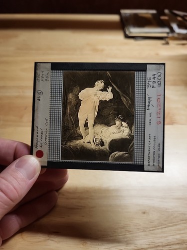 Vintage magic lantern slide - lantern, slide-le