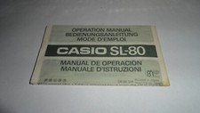 Vintage ISTRUZIONI CASIO SL-80 Electronic Credit Card Calculator CALCOLATRICE 