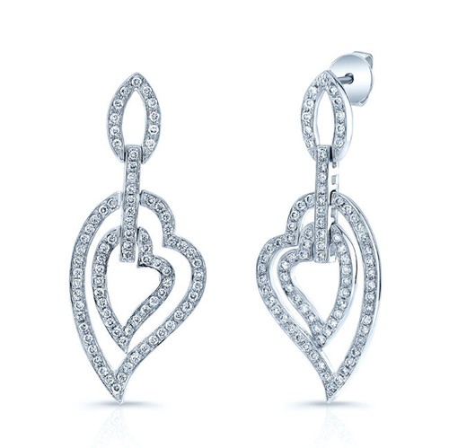 14k blanc diamant - or, coeur