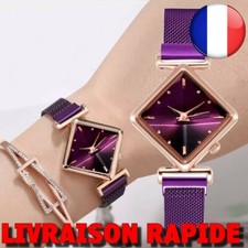 Montre Luxe Femme Créative Quartz Maille Acier Bijoux Bracelet Heure Idée Cadeau