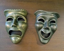 Paire de masques muraux – Théâtre antique – Commedia dell’Arte