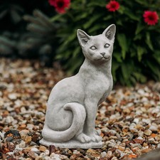 Chat chat chaton figurine en pierre H.40 cm gris 12 kg béton blanc résistant ...