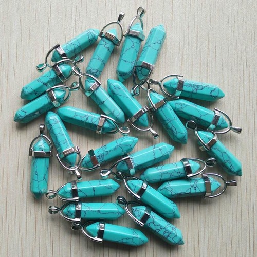 Pendentif howlite turquoise - pendentif, en